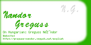 nandor greguss business card